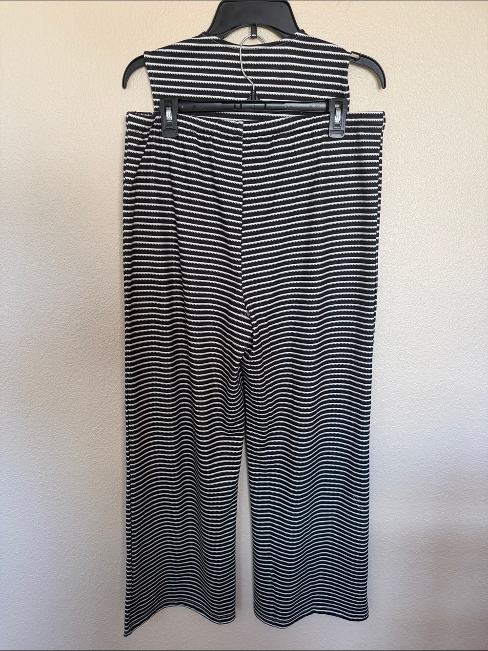 Striped Black & White Vest and Pants Set - Picture 3 of 14